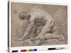 Man Study, 1741 (Drawing)-Jean-Baptiste Oudry-Stretched Canvas