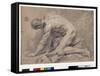 Man Study, 1741 (Drawing)-Jean-Baptiste Oudry-Framed Stretched Canvas