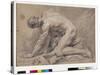 Man Study, 1741 (Drawing)-Jean-Baptiste Oudry-Stretched Canvas