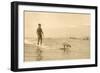 Man Surfing with Dog-null-Framed Premium Giclee Print