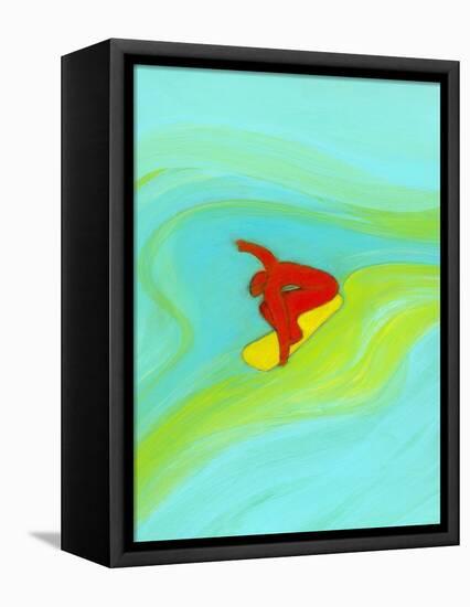 Man surfing-Marie Bertrand-Framed Stretched Canvas