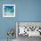 Man Swimming in a Tropical Lagoon in Front of Exotic Island-BlueOrange Studio-Framed Photographic Print displayed on a wall