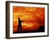 Man Swinging Golf Club at Sunset-Bill Bachmann-Framed Premium Photographic Print