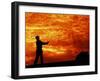 Man Swinging Golf Club at Sunset-Bill Bachmann-Framed Premium Photographic Print