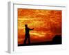 Man Swinging Golf Club at Sunset-Bill Bachmann-Framed Photographic Print