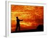 Man Swinging Golf Club at Sunset-Bill Bachmann-Framed Photographic Print