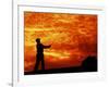 Man Swinging Golf Club at Sunset-Bill Bachmann-Framed Photographic Print