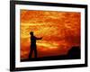 Man Swinging Golf Club at Sunset-Bill Bachmann-Framed Photographic Print