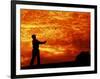 Man Swinging Golf Club at Sunset-Bill Bachmann-Framed Photographic Print