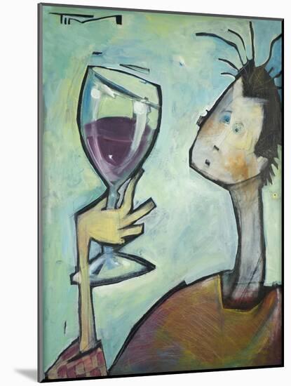 Man Swirls Wine-Tim Nyberg-Mounted Giclee Print