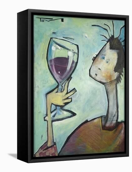 Man Swirls Wine-Tim Nyberg-Framed Stretched Canvas