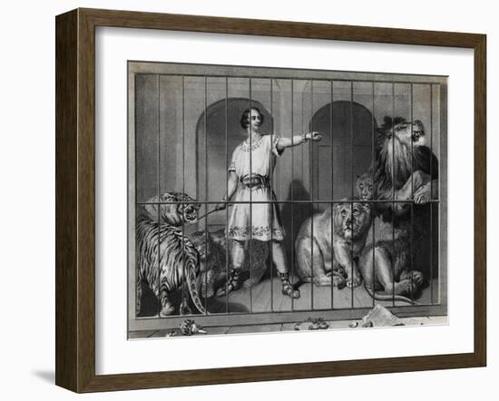 Man Taming Lions-null-Framed Giclee Print