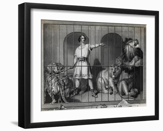 Man Taming Lions-null-Framed Giclee Print