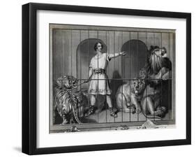 Man Taming Lions-null-Framed Giclee Print