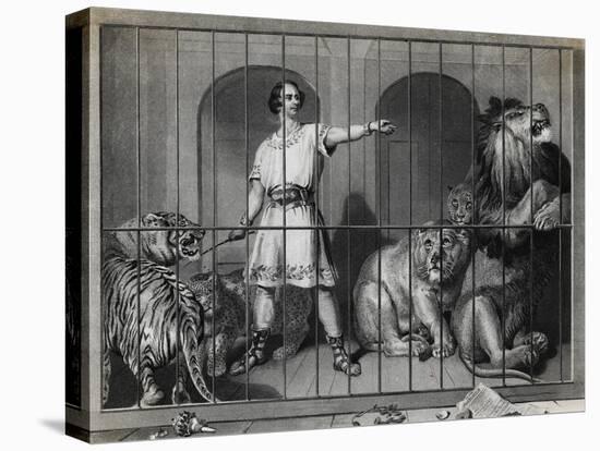 Man Taming Lions-null-Stretched Canvas