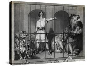 Man Taming Lions-null-Stretched Canvas