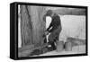 Man Tapping Sugar Maple Tree to Collect Maple Syrup, Vermont, 1940-Marion Post Wolcott-Framed Stretched Canvas