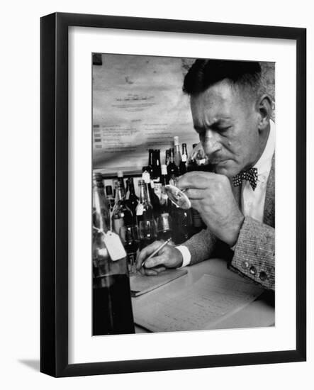 Man Tasting Different Wines-null-Framed Photographic Print