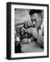 Man Tasting Different Wines-null-Framed Photographic Print