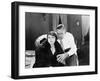 Man Telling Woman Spooky Story-null-Framed Photo