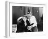 Man Telling Woman Spooky Story-null-Framed Photo