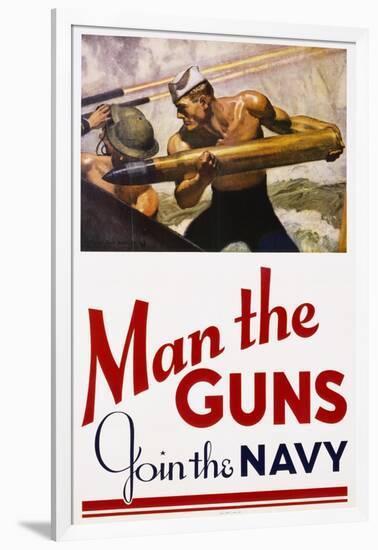 Man the Guns - Join the Navy Recruitment Poster-McClelland Barclay-Framed Giclee Print