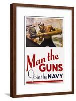 Man the Guns - Join the Navy Recruitment Poster-McClelland Barclay-Framed Giclee Print