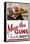 Man the Guns - Join the Navy Recruitment Poster-McClelland Barclay-Framed Stretched Canvas