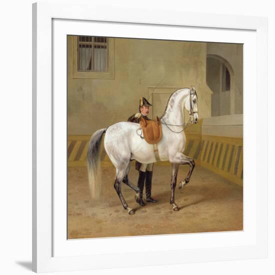 Man Training a Horse, 1856-Albrecht Adam-Framed Giclee Print