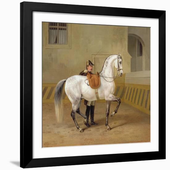 Man Training a Horse, 1856-Albrecht Adam-Framed Giclee Print