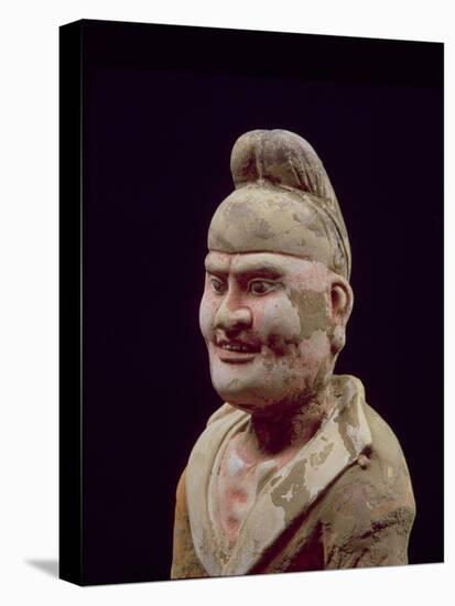 Man Travelling Along the Silk Route,Detail of the Bust, Chinese, Tang Dynasty-null-Stretched Canvas