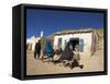 Man Walking Behind Women on Donkeys, Syadara, Between Yakawlang and Daulitiar, Afghanistan-Jane Sweeney-Framed Stretched Canvas