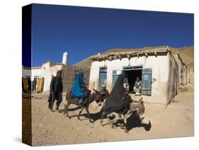 Man Walking Behind Women on Donkeys, Syadara, Between Yakawlang and Daulitiar, Afghanistan-Jane Sweeney-Stretched Canvas