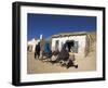 Man Walking Behind Women on Donkeys, Syadara, Between Yakawlang and Daulitiar, Afghanistan-Jane Sweeney-Framed Photographic Print