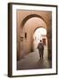 Man Walking Down Narrow Alley by Ali Ben Youssef Medersa, North Africa-Stephen Studd-Framed Photographic Print