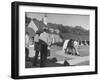 Man Walking Horse in Front of Stables at Rolling Rock Fox Hunt-null-Framed Photographic Print