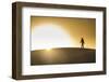 Man walking in backlight on a sand dune, Tenere desert, Niger, West Africa, Africa-Michael Runkel-Framed Photographic Print