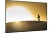 Man walking in backlight on a sand dune, Tenere desert, Niger, West Africa, Africa-Michael Runkel-Mounted Photographic Print