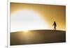 Man walking in backlight on a sand dune, Tenere desert, Niger, West Africa, Africa-Michael Runkel-Framed Photographic Print