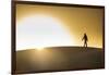 Man walking in backlight on a sand dune, Tenere desert, Niger, West Africa, Africa-Michael Runkel-Framed Photographic Print