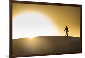 Man walking in backlight on a sand dune, Tenere desert, Niger, West Africa, Africa-Michael Runkel-Framed Photographic Print