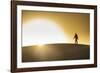 Man walking in backlight on a sand dune, Tenere desert, Niger, West Africa, Africa-Michael Runkel-Framed Photographic Print