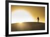 Man walking in backlight on a sand dune, Tenere desert, Niger, West Africa, Africa-Michael Runkel-Framed Photographic Print