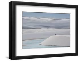 Man Walking in the Lencois Maranhenses Sand Dunes-Alex Saberi-Framed Photographic Print