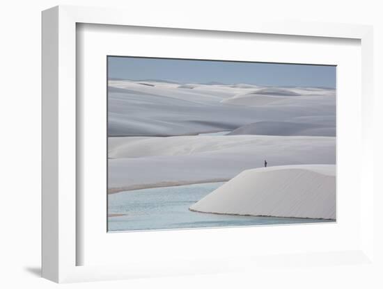 Man Walking in the Lencois Maranhenses Sand Dunes-Alex Saberi-Framed Photographic Print