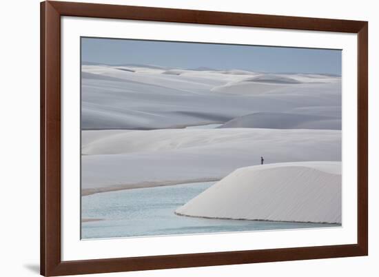 Man Walking in the Lencois Maranhenses Sand Dunes-Alex Saberi-Framed Photographic Print