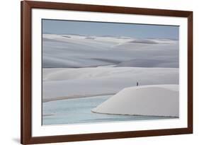 Man Walking in the Lencois Maranhenses Sand Dunes-Alex Saberi-Framed Photographic Print