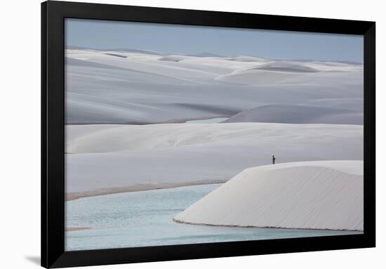 Man Walking in the Lencois Maranhenses Sand Dunes-Alex Saberi-Framed Photographic Print