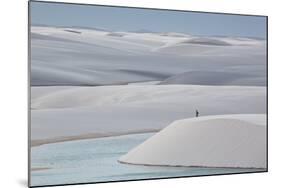 Man Walking in the Lencois Maranhenses Sand Dunes-Alex Saberi-Mounted Photographic Print