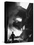 Man Walking in the Smokey Steel Mill-Nat Farbman-Stretched Canvas